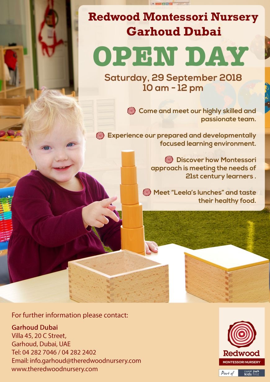 Open Day at Redwood Montessori Nursery in Dubai Open Day at Redwood Montessori Nursery in Dubai